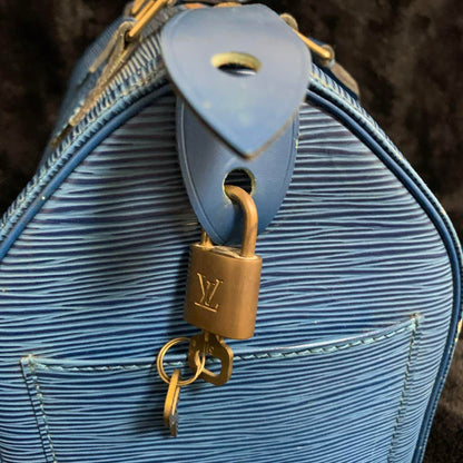 Louis Vuitton epi leather holdall bag blue - Garmentsplace